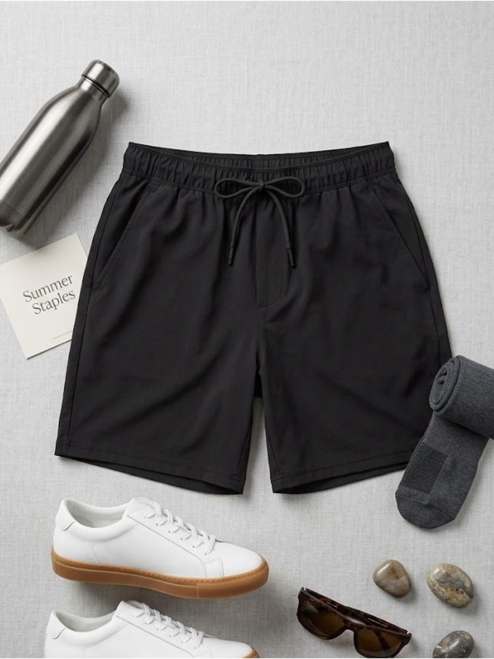Jockey Men's Black Athletic Drawstring Shorts